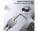 4 in1 Type C to Dual HDMI-compatible USB 3.0 4K Display Adapter Converter for MacBook Pro - Grey