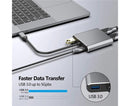 4 in1 Type C to Dual HDMI-compatible USB 3.0 4K Display Adapter Converter for MacBook Pro - Grey