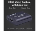 4K HDMI-compatible to USB2.0 High Clarity 1080P Video Capture Card Dongle for Game Live Streaming - Black