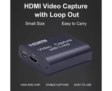 4K HDMI-compatible to USB2.0 High Clarity 1080P Video Capture Card Dongle for Game Live Streaming - Black