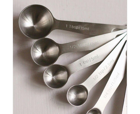 6Pcs Stainless Steel Measuring Spoons Set Measure Baking Coffee Kitchen Tool