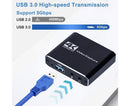 4K HDMI-compatible USB2.0 Video Capture Card Game Live Streaming Recording Box Adapter - Black