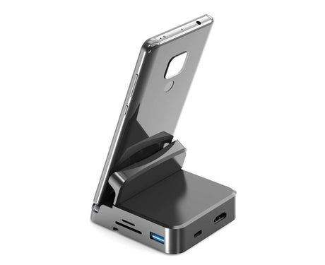 5 in1 Type C to HDMI-compatible Adapter USB 3.0/2.0 TFCard Slot Converter Holder - Black
