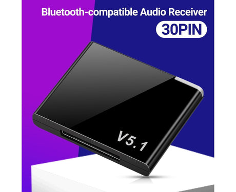 Audio Receiver Quick Transmission High Fidelity Plug Play 30 Pin Bluetooth-compatible5.1  Music Receiver Adapter for Home - Black