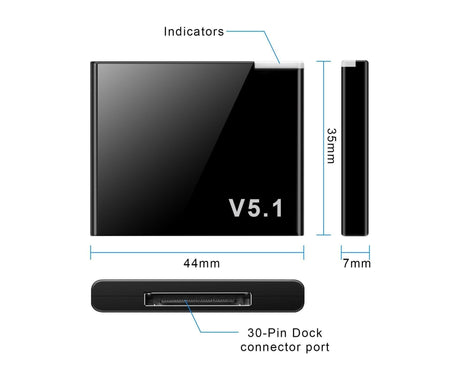 Audio Receiver Quick Transmission High Fidelity Plug Play 30 Pin Bluetooth-compatible5.1  Music Receiver Adapter for Home - Black