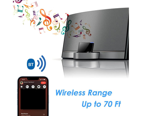 Audio Receiver Quick Transmission High Fidelity Plug Play 30 Pin Bluetooth-compatible5.1  Music Receiver Adapter for Home - Black