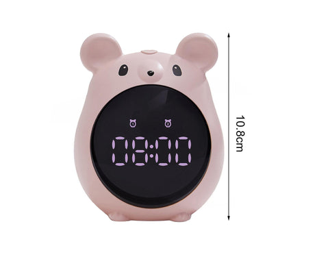 Alarm Clock Cartoon Large Screen Mouse Shape Rechargeable Time for Home - Blue