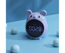 Alarm Clock Cartoon Large Screen Mouse Shape Rechargeable Time for Home - Blue