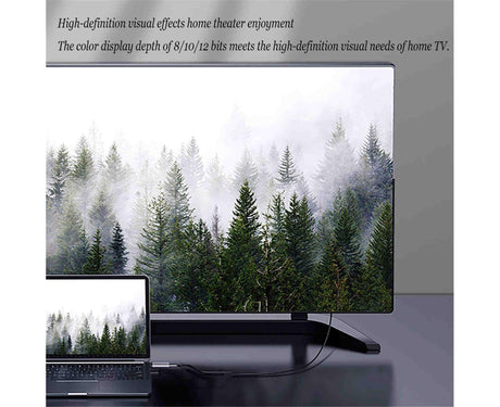 Compatible USB Type C to HDMI-compatible Cable 4K 60HZ Converter Adapter for Thunderbolt 3 - Grey