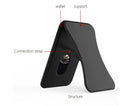 Folding Stand Reusable Multifunctional Adjustable Anti-drop Faux Leather Wallet Phone Stand for iPhone 13/12 Series - Black