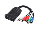 HDMI-compatible to 1080p Component Video YPbPr 5RCA RGB Converter Adapter R/L Audio Output - Black