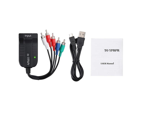 HDMI-compatible to 1080p Component Video YPbPr 5RCA RGB Converter Adapter R/L Audio Output - Black