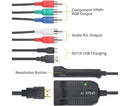 HDMI-compatible to 1080p Component Video YPbPr 5RCA RGB Converter Adapter R/L Audio Output - Black
