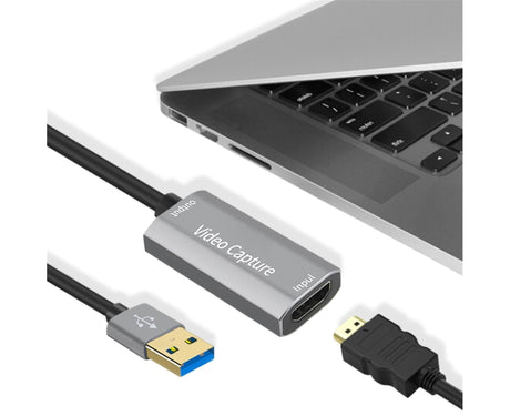 HDMI-compatible to USB Video Capture Card Game Camera Recorder Live Streaming Webcasting - Grey