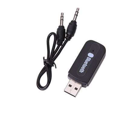Mini 3.5mm Jack USB Wireless Bluetooth-compatible Audio Receiver Adapter for PC Speaker - Black