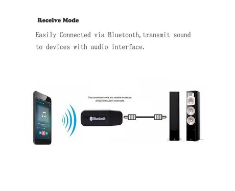 Mini 3.5mm Jack USB Wireless Bluetooth-compatible Audio Receiver Adapter for PC Speaker - Black