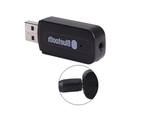 Mini 3.5mm Jack USB Wireless Bluetooth-compatible Audio Receiver Adapter for PC Speaker - Black