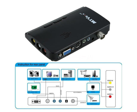 Mini TV Box Digital Computer RF AV to VGA HDTV Programs Tuner Receiver Monitor - Black