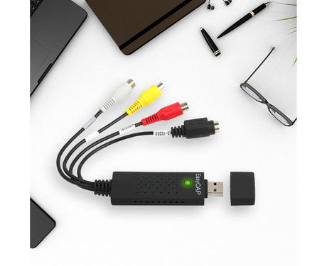 USB 2.0 Audio Video Grabber Scheda Capture VHS Card to DVD Adapter Converter - Black