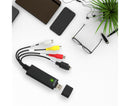 USB 2.0 Audio Video Grabber Scheda Capture VHS Card to DVD Adapter Converter - Black