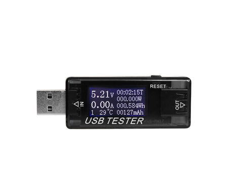 USB Tester Plug And Play Digital Display Timer Sensitive Touch 8 Functions Data Storage High Accuracy Charger Tester for Cell Phone - Black