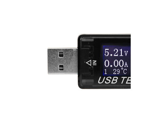USB Tester Plug And Play Digital Display Timer Sensitive Touch 8 Functions Data Storage High Accuracy Charger Tester for Cell Phone - Black
