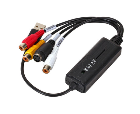 Video Capture Card Single-channel Video Image Monitoring Low Latency AV to USB 2.0 Game Capture Card for Live Streaming - Black