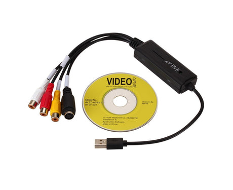 Video Capture Card Single-channel Video Image Monitoring Low Latency AV to USB 2.0 Game Capture Card for Live Streaming - Black
