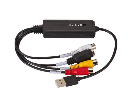 Video Capture Card Single-channel Video Image Monitoring Low Latency AV to USB 2.0 Game Capture Card for Live Streaming - Black