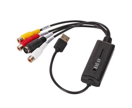 Video Capture Card Single-channel Video Image Monitoring Low Latency AV to USB 2.0 Game Capture Card for Live Streaming - Black