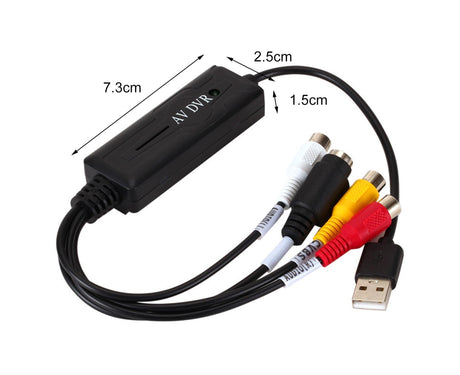 Video Capture Card Single-channel Video Image Monitoring Low Latency AV to USB 2.0 Game Capture Card for Live Streaming - Black