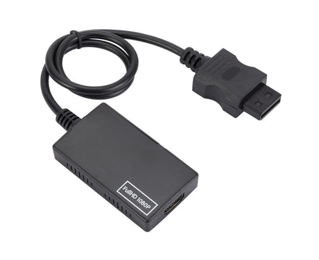 WII2 to HDMI-compatible Converter Portable 3.5mm Audio Jack Plug and Play High Clarity WII2 to HDMI-compatible Adapter for TV - Black