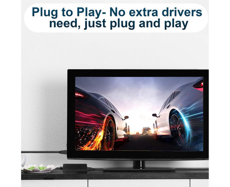 WII2 to HDMI-compatible Converter Portable 3.5mm Audio Jack Plug and Play High Clarity WII2 to HDMI-compatible Adapter for TV - Black