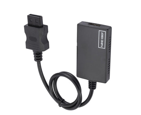 WII2 to HDMI-compatible Converter Portable 3.5mm Audio Jack Plug and Play High Clarity WII2 to HDMI-compatible Adapter for TV - Black