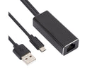 Wired Network Card High-speed Anti-interference Plug Play Micro USB2.0 10/100Mbps External WiFi Network Card for Desktop - Black