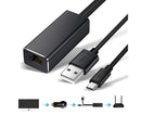 Wired Network Card High-speed Anti-interference Plug Play Micro USB2.0 10/100Mbps External WiFi Network Card for Desktop - Black