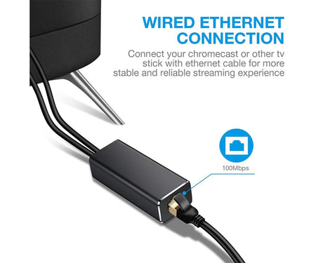 Wired Network Card High-speed Anti-interference Plug Play Micro USB2.0 10/100Mbps External WiFi Network Card for Desktop - Black