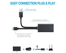 Wired Network Card High-speed Anti-interference Plug Play Micro USB2.0 10/100Mbps External WiFi Network Card for Desktop - Black