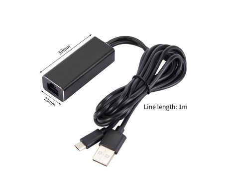 Wired Network Card High-speed Anti-interference Plug Play Micro USB2.0 10/100Mbps External WiFi Network Card for Desktop - Black