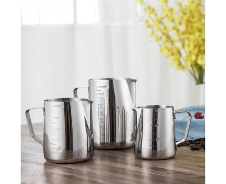 350/600/1000ML Stainless Steel DIY Coffee Jug Milk Frothing Craft Pitcher Cup-S