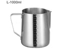 350/600/1000ML Stainless Steel DIY Coffee Jug Milk Frothing Craft Pitcher Cup-S