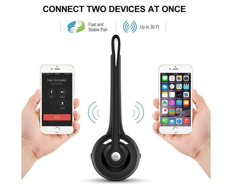 Bluetooth Headset - Office Wireless - Over the Head Bluetooth Earpiece with Mic