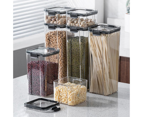 Clear Food Storage Box Container Moisture Proof Grain Bottle Jar Kitchen Supply-2