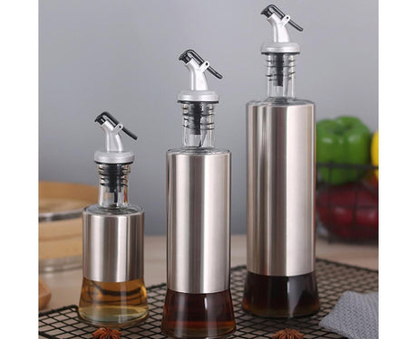 200/350/500ml Stainless Steel Oil Vinegar Bottle Dispenser Cruet Kitchen Gadget-200ML