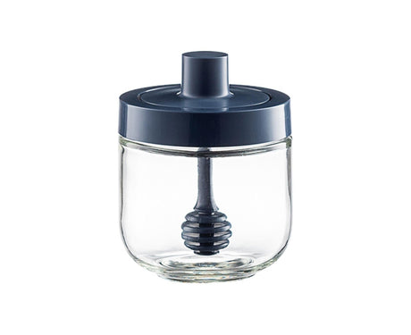 One-piece Design Seasoning Jar Smooth Edge Glass Multi-purpose Spice Bottle Cooking Gadget-Blue