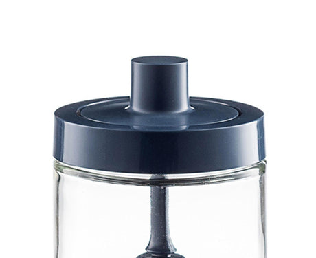 One-piece Design Seasoning Jar Smooth Edge Glass Multi-purpose Spice Bottle Cooking Gadget-Blue
