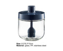 One-piece Design Seasoning Jar Smooth Edge Glass Multi-purpose Spice Bottle Cooking Gadget-Blue
