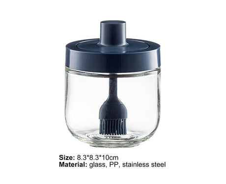 One-piece Design Seasoning Jar Smooth Edge Glass Multi-purpose Spice Bottle Cooking Gadget-Blue