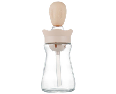 200ML 2 in 1 Glass Oil Bottle with Silicone Brush-Pink
