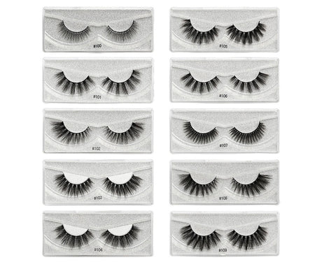 10 Pairs Eyelash Reusable Thick Imitation Faux Mink Hair Makeup Eye Lash for Decoration